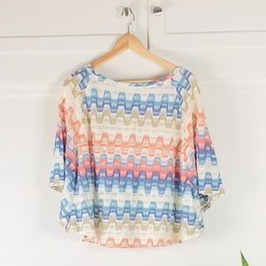 TRINA TURK Penelope Crochet Cape Sweater sz Small